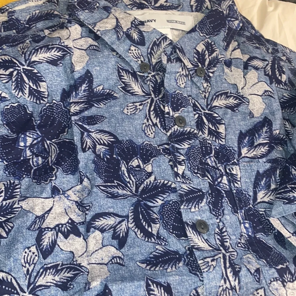 Printed Built-In Flex Short-Sleeve Oxford Shirt‎